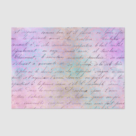 Kleurrijke Grunge Vintage Calligrafie Tissuepapier (Voorkant)