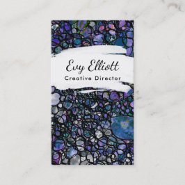 Kleurrijke, Grungy Abstracte Kunst met Cirkels Visitekaartje