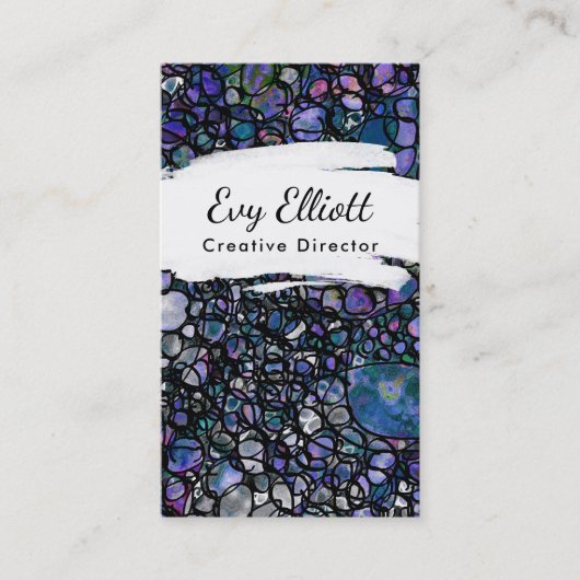 Kleurrijke, Grungy Abstracte Kunst met Cirkels Visitekaartje (Voorkant)