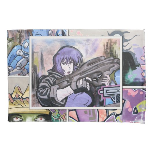 Kleurrijke Grungy Street Art Collage alt 1 Kussensloop (Voorkant)