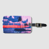 Kleurrijke Guadeloupe Caribbean Island Waterverf Bagagelabel (Voorkant (horizontaal))