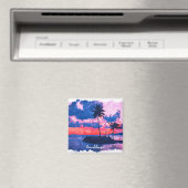 Kleurrijke Guadeloupe Caribbean Island Waterverf Magneet (Insitu (Vaatwasser))