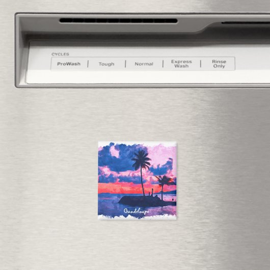 Kleurrijke Guadeloupe Caribbean Island Waterverf Magneet (Insitu (Vaatwasser))