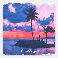 Kleurrijke Guadeloupe Caribbean Island Waterverf