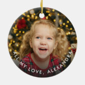 Kleurrijke Guardian Angel Waterverf en uw foto Keramisch Ornament (Achterkant)