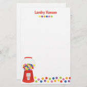 Kleurrijke Gumballs gepersonaliseerde briefpapier (Voorkant / Achterkant)