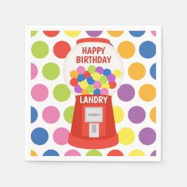 Kleurrijke Gumballs gepersonaliseerde feestservett Servet