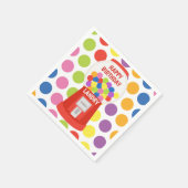 Kleurrijke Gumballs gepersonaliseerde feestservett Servet (Hoek)