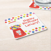 Kleurrijke Gumballs gepersonaliseerde papieren Ond Kartonnen Onderzetters (Schuin)