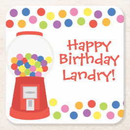 Kleurrijke Gumballs gepersonaliseerde papieren Ond Kartonnen Onderzetters