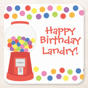 Kleurrijke Gumballs gepersonaliseerde papieren Ond Kartonnen Onderzetters