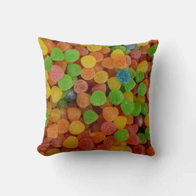 Kleurrijke Gumdrops Snoep Kussen (Voorkant)