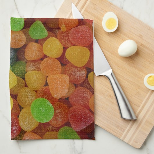 Kleurrijke Gumdrops Snoep Theedoek (Quarter Fold)