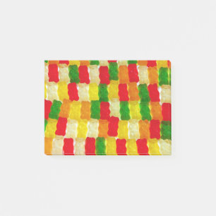 Kleurrijke gummi draagt snoep post-it® notes