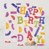 Kleurrijke Gummy Verjaardag Kaart (Voorkant / Achterkant)