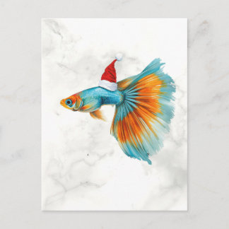 Kleurrijke Guppy Vis Kerstmis Feestdagenkaart