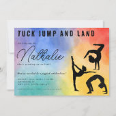 Kleurrijke Gymnastische meisje Verjaardag Party Ui Kaart (Voorkant)