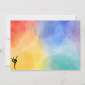 Kleurrijke Gymnastische meisje Verjaardag Party Ui Kaart (Achterkant)