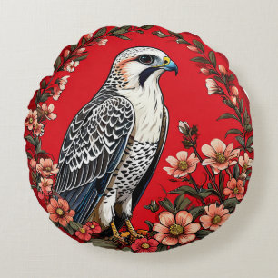 Kleurrijke Gyrvalk Vogel Majestueuze Arctische Roo Rond Kussen