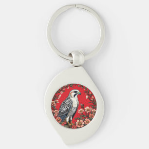 Kleurrijke Gyrvalk vogel Sleutelhanger