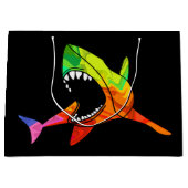 Kleurrijke haai groot cadeauzakje (Voorkant)