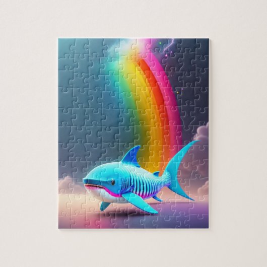 Kleurrijke haai legpuzzel (Verticaal)
