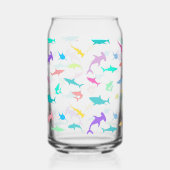 Kleurrijke haai onder het zee gradient Party Blikvorm Glas (Voorkant)