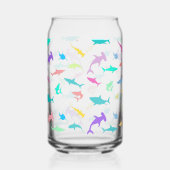 Kleurrijke haai onder het zee gradient Party Blikvorm Glas (Achterkant)