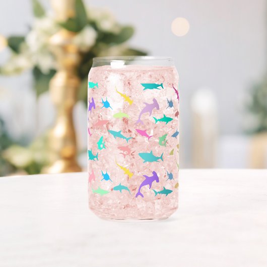 Kleurrijke haai onder het zee gradient Party Blikvorm Glas (Insitu (Huwelijk))