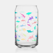 Kleurrijke haai onder het zee gradient Party Blikvorm Glas (Links)