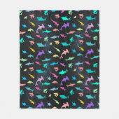 Kleurrijke haai onder het zee gradient Party Fleece Deken (Voorkant)