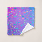 Kleurrijke haai onder het zee School Party Bad Handdoek (Wasdoekje)