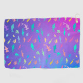 Kleurrijke haai onder het zee School Party Golfhanddoek (Horizontaal)