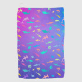 Kleurrijke haai onder het zee School Party Golfhanddoek (Voorkant)