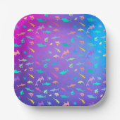 Kleurrijke haai onder het zee School Party Papieren Bordje (Voorkant)