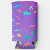 Kleurrijke haai onder het zee School Party Seltzer Blikjeskoeler (Voorkant)