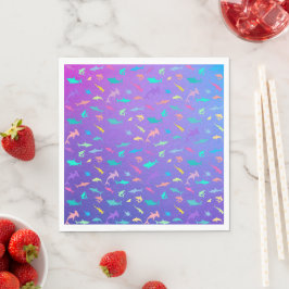 Kleurrijke haai onder het zee School Party Servet