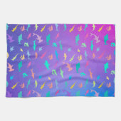 Kleurrijke haai onder het zee School Party Theedoek (Horizontaal)