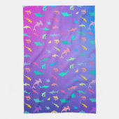 Kleurrijke haai onder het zee School Party Theedoek (Verticaal)