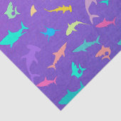 Kleurrijke haai onder het zee School Party Tissuepapier (Detail)