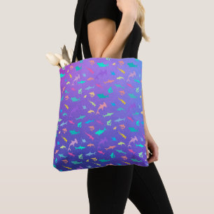 Kleurrijke haai onder het zee School Party Tote Bag