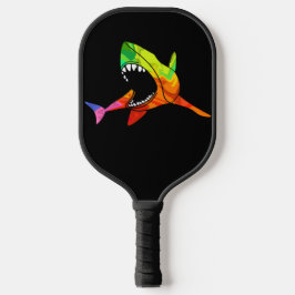 Kleurrijke haai pickleball paddle
