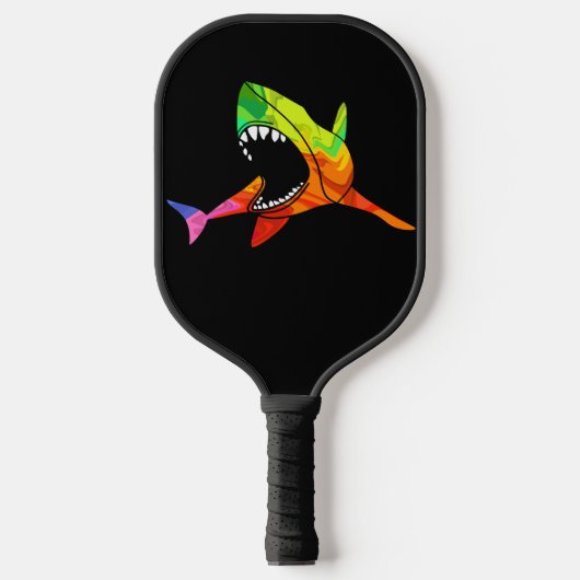 Kleurrijke haai pickleball paddle (Voorkant)