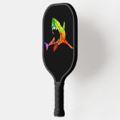 Kleurrijke haai pickleball paddle (Links)