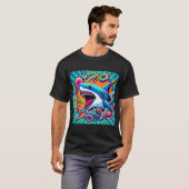 Kleurrijke haai t-shirt (Voorkant volledig)
