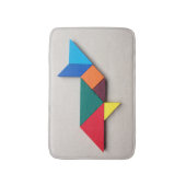Kleurrijke haai Tangram Badmat (Voorkant Verticaal)