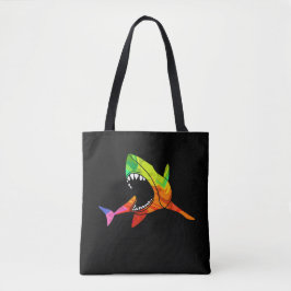 Kleurrijke haai tote bag