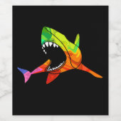 Kleurrijke haai wijn etiket (Enkel label)