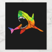 Kleurrijke haai wijn etiket (Enkel label)