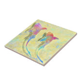 Kleurrijke haaienkeramische Tegel - Schilderen Tegeltje (Zijkant)